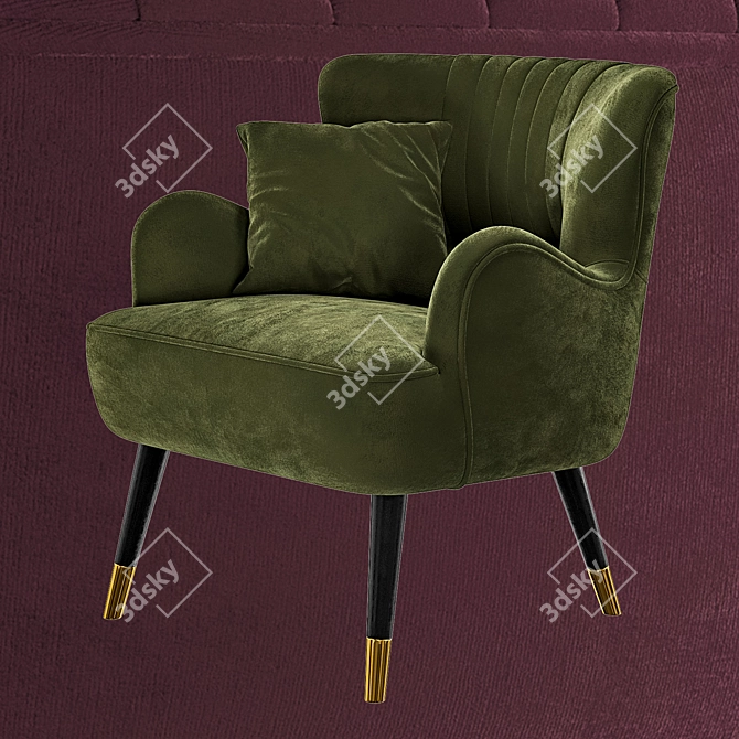 Elegant Swan Armchair: PBR-Optimized 3D model image 4