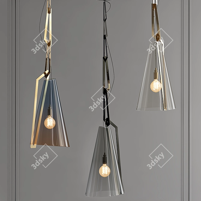 Elegant Avram Pendant Light 3D model image 1