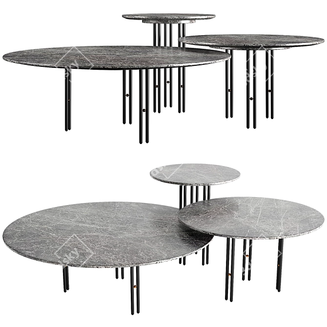 GUBI IOI Marble Coffee Table Set 3D model image 1