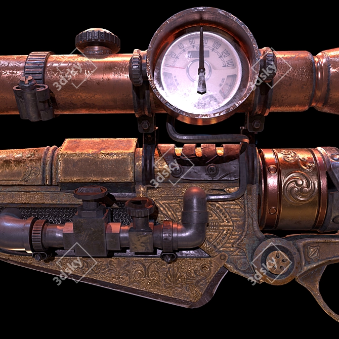 Victorian Vintage Handgun: Timeless Elegance in Your Hands 3D model image 4