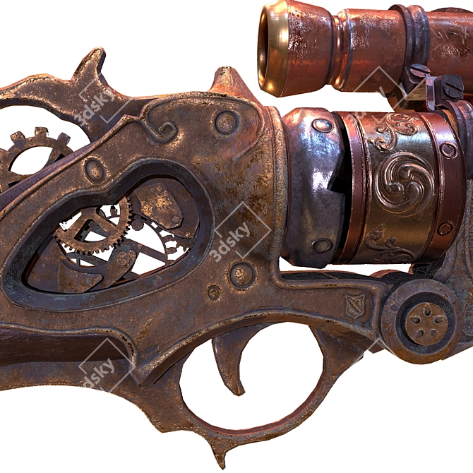 Victorian Vintage Handgun: Timeless Elegance in Your Hands 3D model image 13