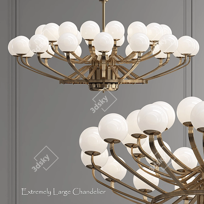 Grandiose Brass Chandelier: Exquisite Design 3D model image 1