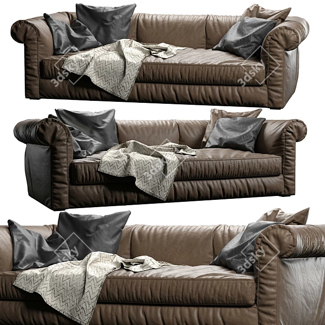 Alfred Baxter Sofa: Stylish and Spacious 3D model image 1