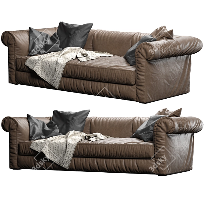 Alfred Baxter Sofa: Stylish and Spacious 3D model image 2