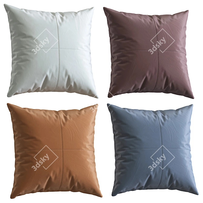 Silk Decorative Pillows Collection 3D model image 2