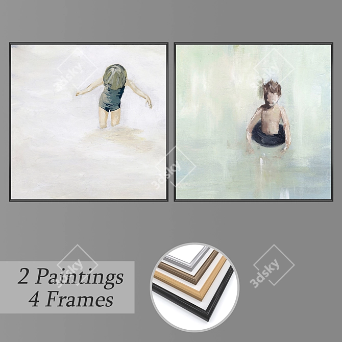 Elegant Wall Art Set 3D model image 1