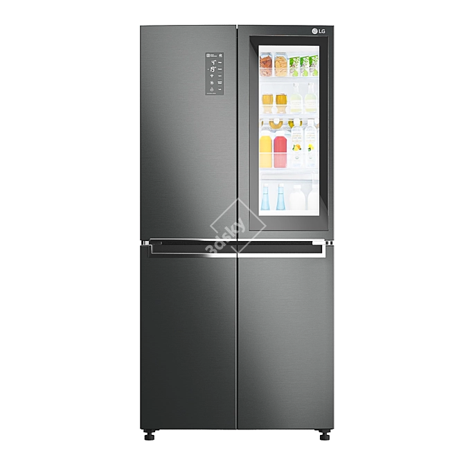 LG GC-Q22FTBKL: Stylish and Spacious Fridge 3D model image 1