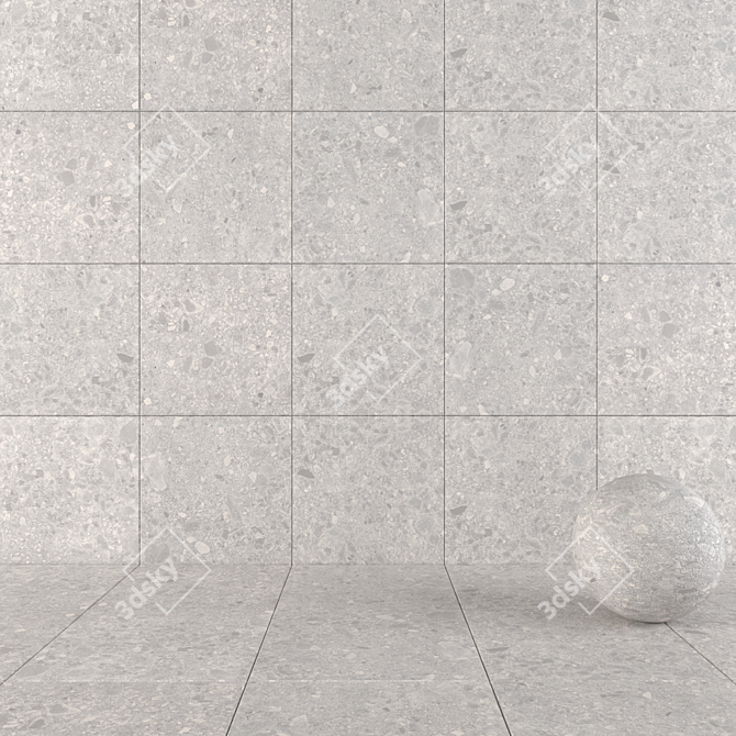 Frankfurt Gray Stone Wall Tiles 3D model image 1