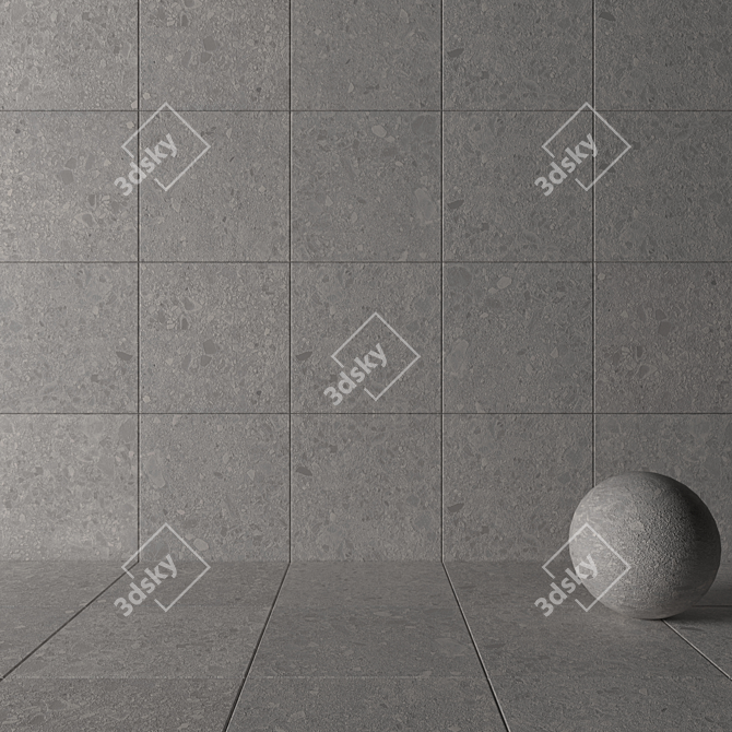 Frankfurt Gray Stone Wall Tiles 3D model image 3