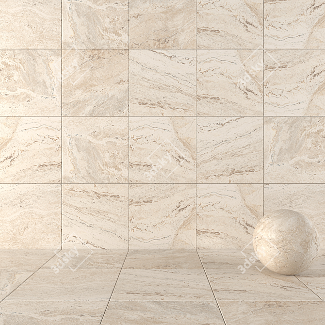 Antico Ivory Stone Wall Tiles 3D model image 1