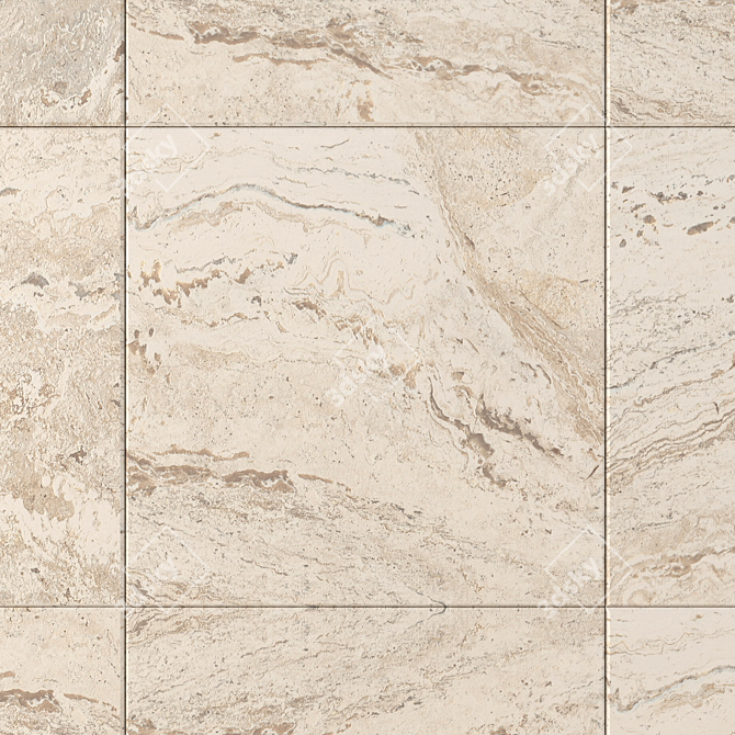 Antico Ivory Stone Wall Tiles 3D model image 2