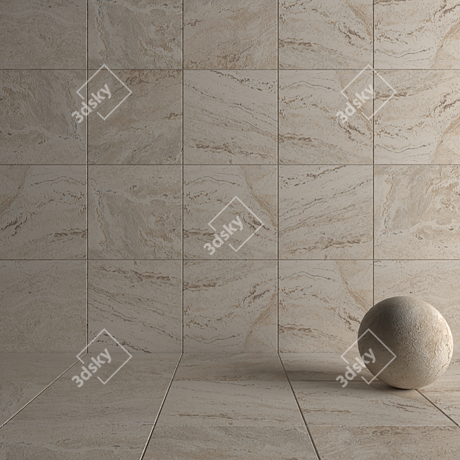 Antico Ivory Stone Wall Tiles 3D model image 4