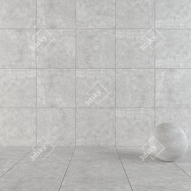 KIBO Grey Stone Wall Tiles 3D model image 1