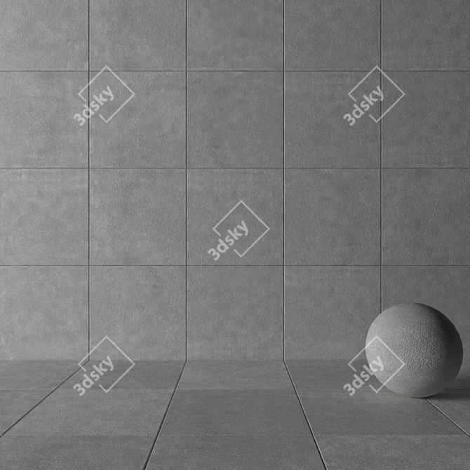 KIBO Grey Stone Wall Tiles 3D model image 3