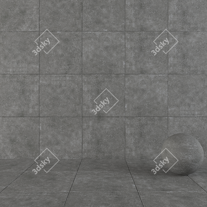 Kibo Fume Stone Wall Tiles: Stylish, Durable, Multi-textured 3D model image 1