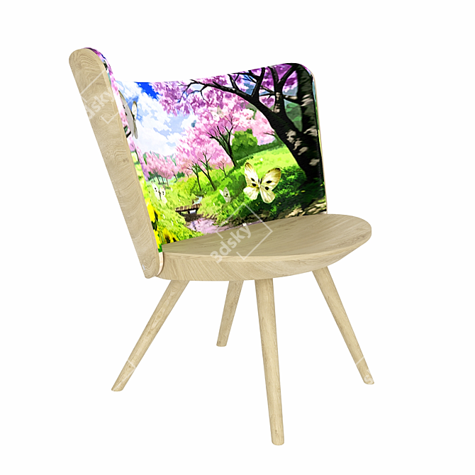  Contemporary Embroidered Chair: Cappellini's Spring Edition 3D model image 1