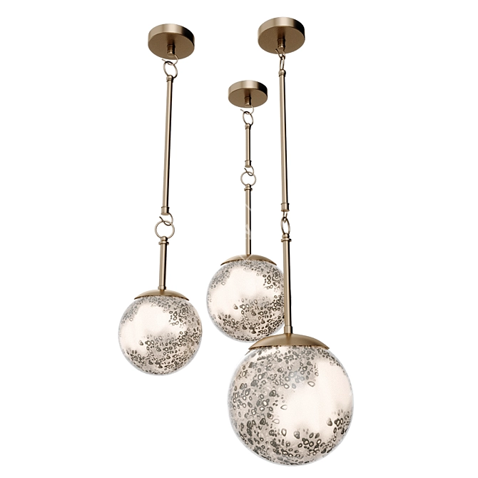 Lunar Speckle Pendant: British Craftsmanship & Monochromatic Elegance 3D model image 1