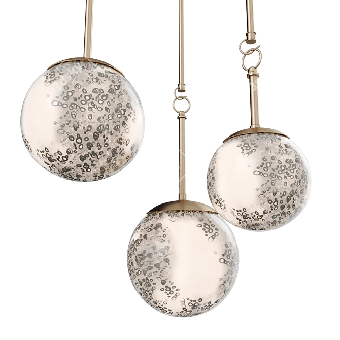 Lunar Speckle Pendant: British Craftsmanship & Monochromatic Elegance 3D model image 2