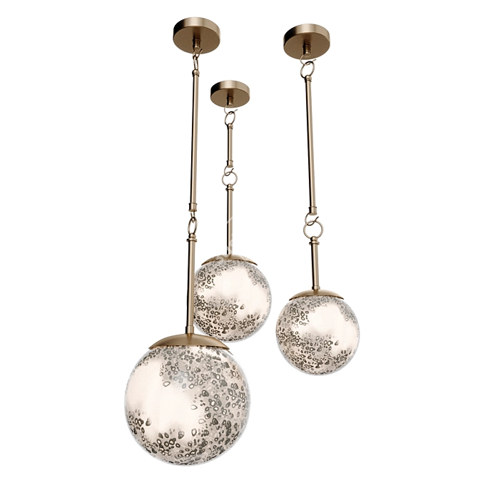 Lunar Speckle Pendant: British Craftsmanship & Monochromatic Elegance 3D model image 3