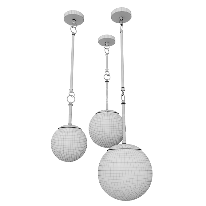 Lunar Speckle Pendant: British Craftsmanship & Monochromatic Elegance 3D model image 5