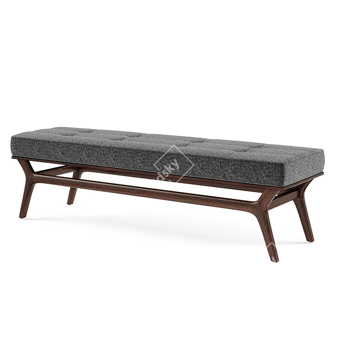 Verona Upholstered Walnut Bench 3D model image 2