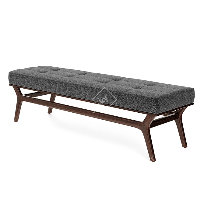 Verona Upholstered Walnut Bench 3D model image 4