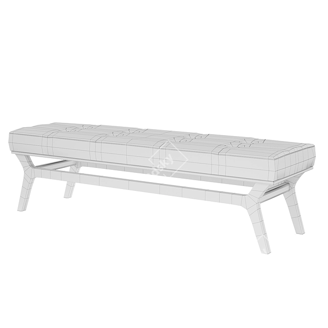 Verona Upholstered Walnut Bench 3D model image 5