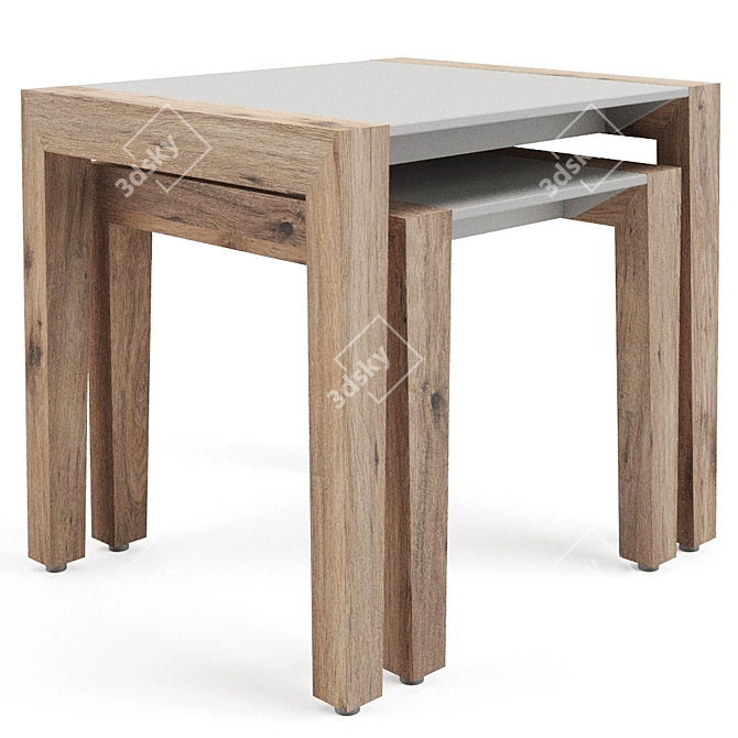 Title: Rustic Clodie Set: Tables for Versatile Ambiance 3D model image 4