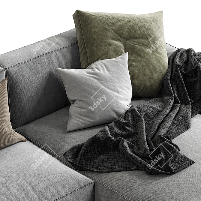 Elise Stretch Leather Sofa - Modern Comfort in Your Living Room 3D model image 2