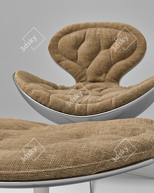 ComfortMax Armchair & Footstool 3D model image 4