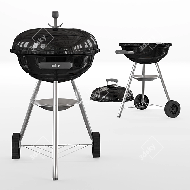 Title: Weber Compact Kettle Grill - Charcoal Grilling Perfection 3D model image 1