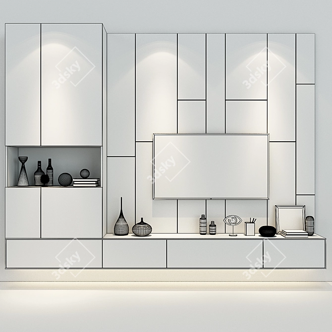 Elegant Oak Cabinet: Cabinet Furniture_057 3D model image 2