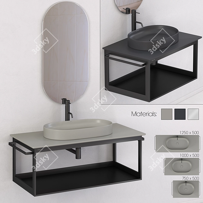 Catalano Horizon: Elegant Oval Washbasin 3D model image 1