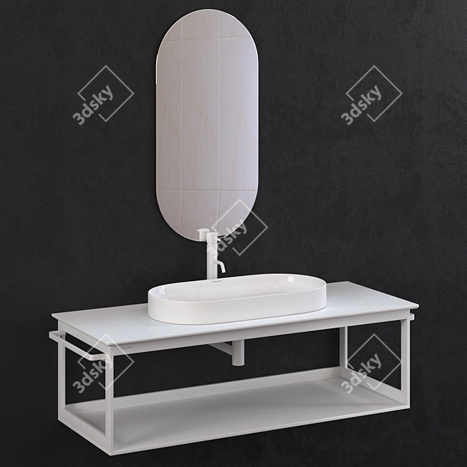 Catalano Horizon: Elegant Oval Washbasin 3D model image 3