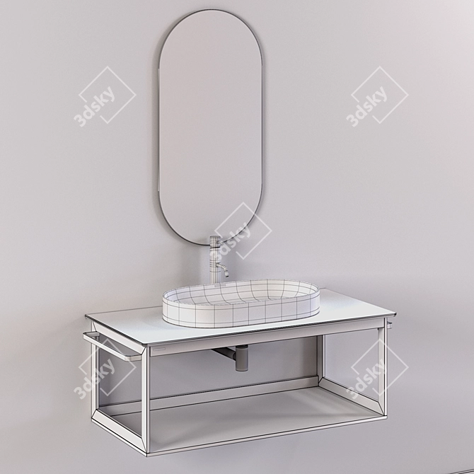 Catalano Horizon: Elegant Oval Washbasin 3D model image 5