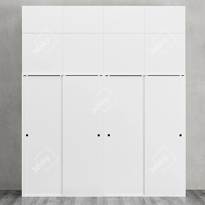 Ikea Ophus Sliding Door Wardrobe with 8 Drawers 3D model image 1