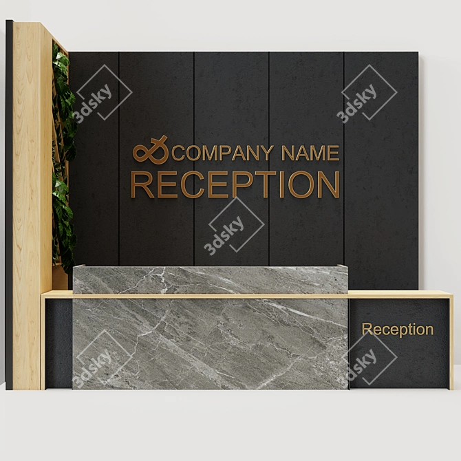 Modern Reception Desk for Efficient Registration 3D model image 2