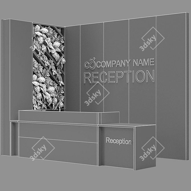 Modern Reception Desk for Efficient Registration 3D model image 4