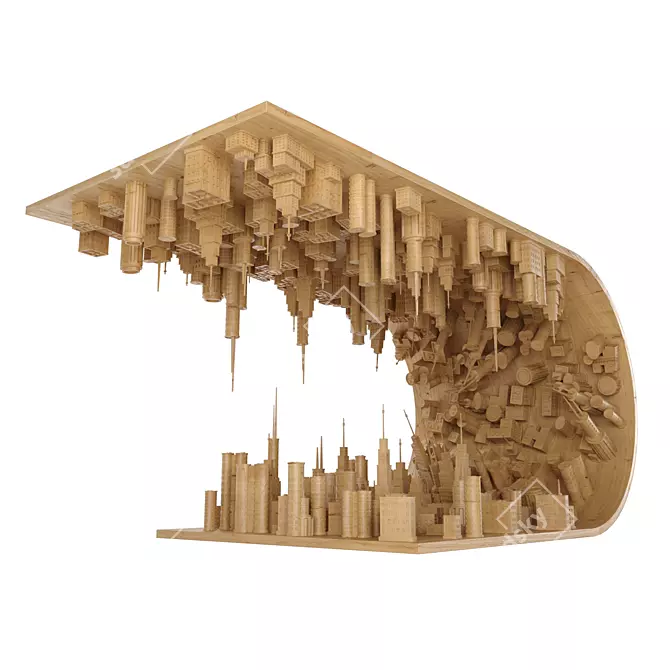 Bending Cityscape Coffee Table 3D model image 3