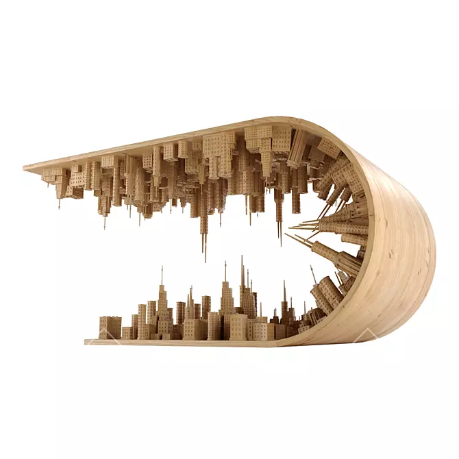 Bending Cityscape Coffee Table 3D model image 4