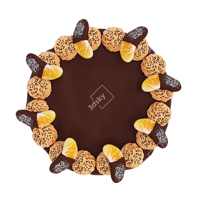 Tangerine Chocolate Delight 3D model image 2