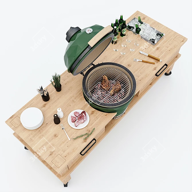 Ultimate Kamado Grill Set 2 3D model image 3