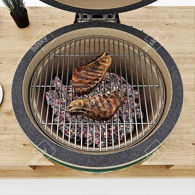 Ultimate Kamado Grill Set 2 3D model image 4