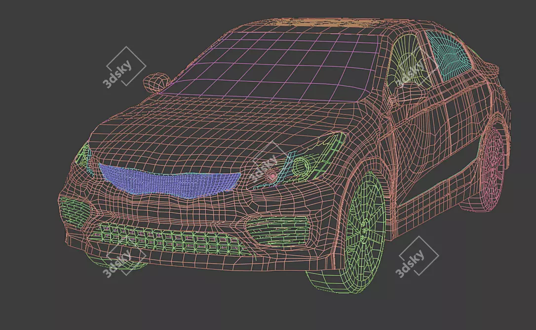 Kia K2 Sedan: Premium Quality 3D model image 3