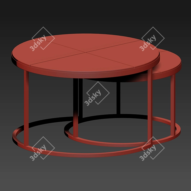 Modern Mars Wood Coffee Set 3D model image 2