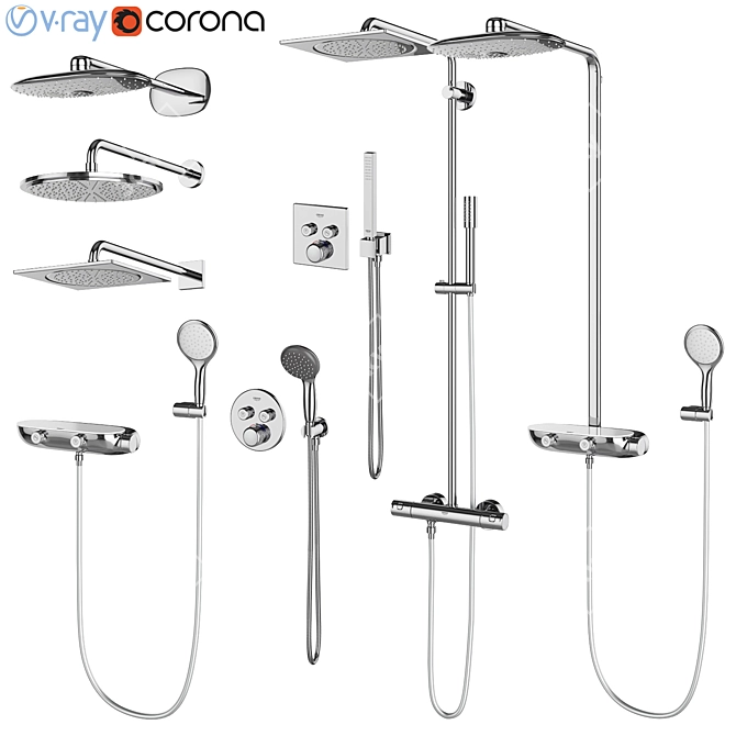 GROHE Set 96: Ultimate Shower Systems 3D model image 1