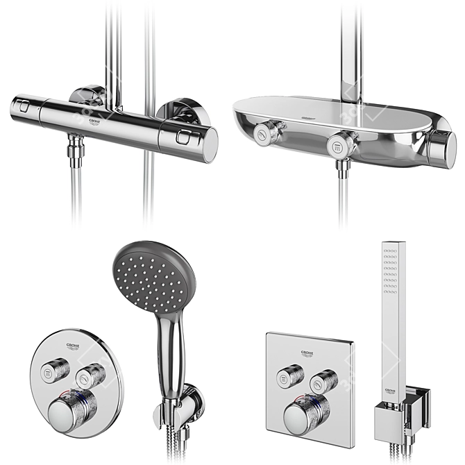 GROHE Set 96: Ultimate Shower Systems 3D model image 2