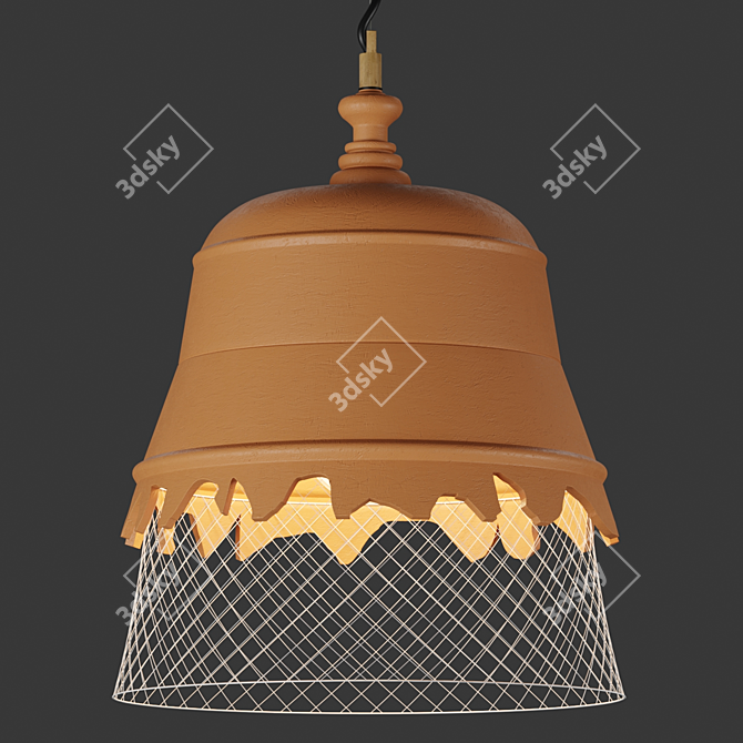 Modern Concrete Pendant Light 3D model image 2