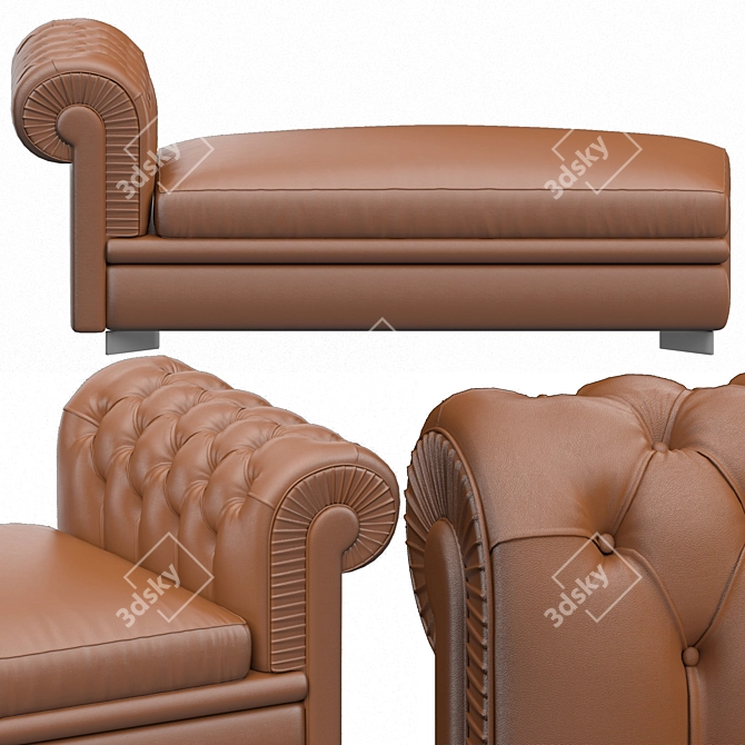 Elegant Chester Line Chaise Lounge 3D model image 1