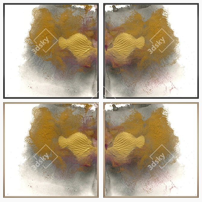 Elegant Wall Art Set with Multiple Frames 3D model image 2